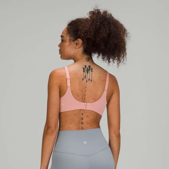 Lululemon NWT In Alignment Straight Strap Bra A/B Cup Support Pink Puff Sz 4 - Picture 3 of 6